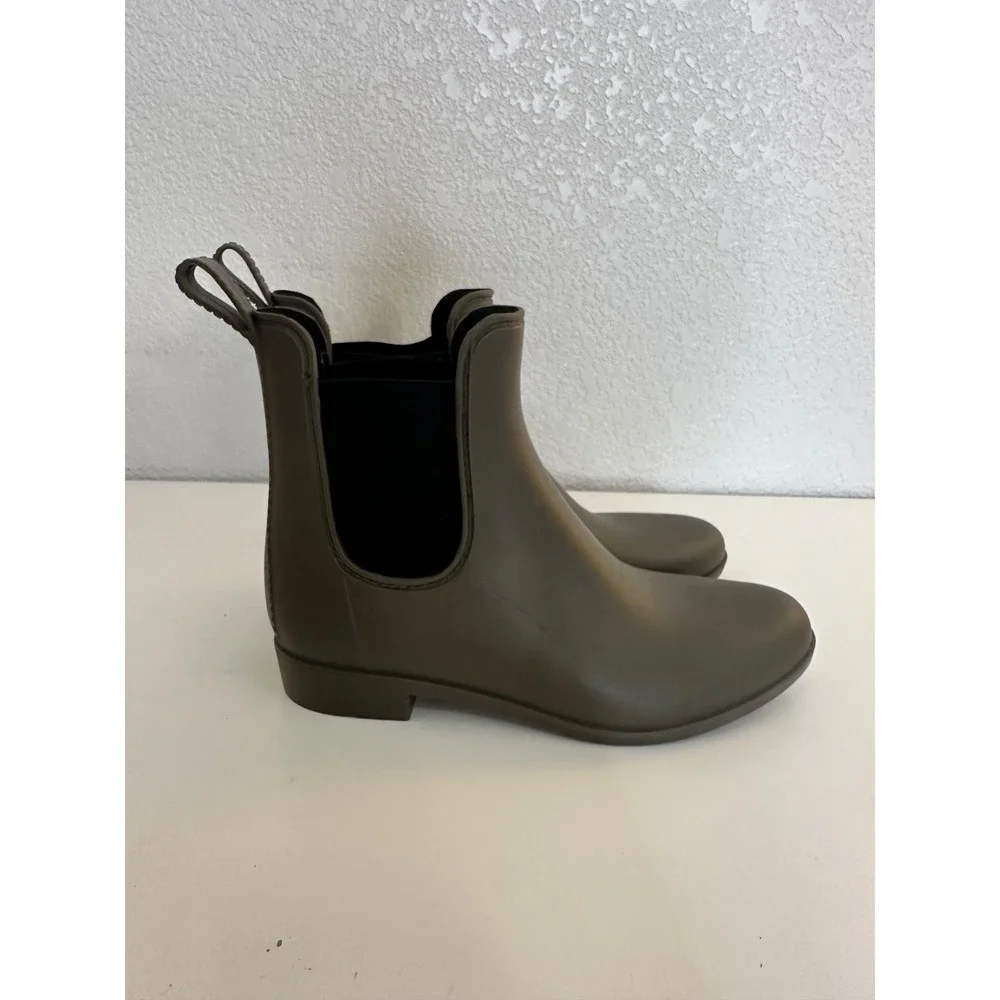 Storm by Cougar Womens Olive Green Rubber Chelsea Rain Boots Size 6
